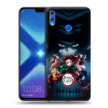 Силиконовый чехол на Huawei Honor 8X с принтом Demon Slayer Клинок рассекающий демонов