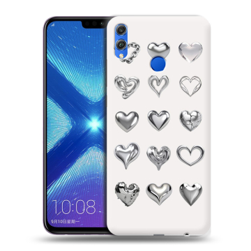 Силиконовый чехол на Huawei Honor 8X с принтом Y2K сердечки