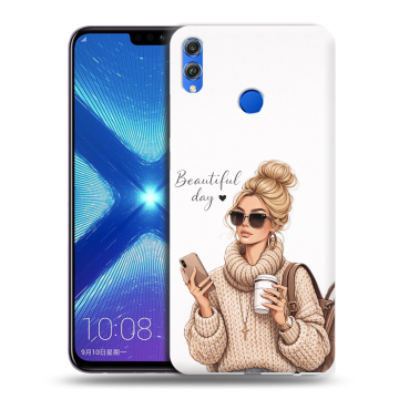 Силиконовый чехол на Huawei Honor 8X с принтом женский