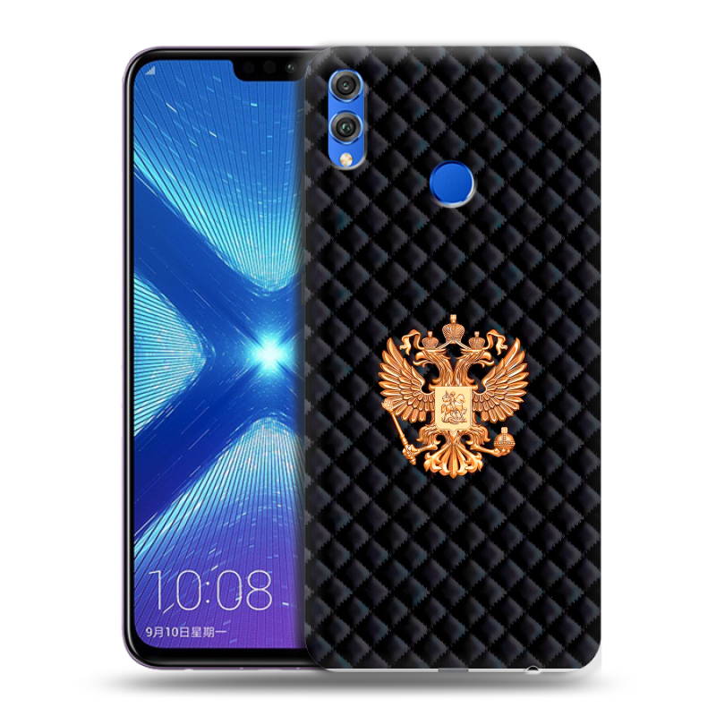 Силиконовый противоударный чехол на Huawei Honor 8X с принтом Герб России принт Силиконовый противоударный чехол на Huawei Honor 8X с принтом Герб России принт