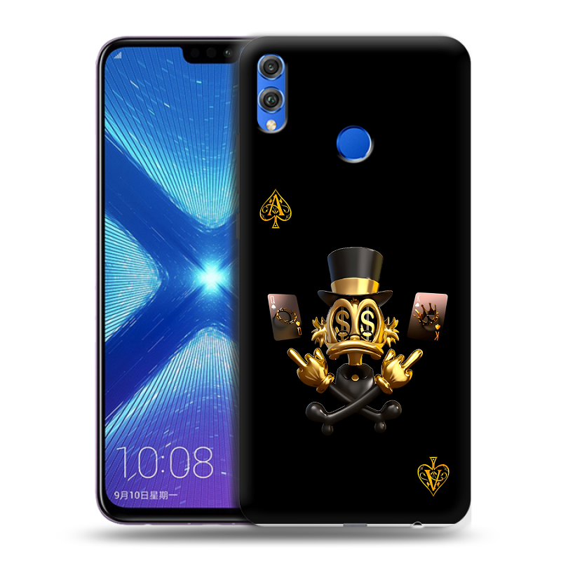 Силиконовый противоударный чехол на Huawei Honor 8X с принтом Золотой скрудж макдак Силиконовый противоударный чехол на Huawei Honor 8X с принтом Золотой скрудж макдак