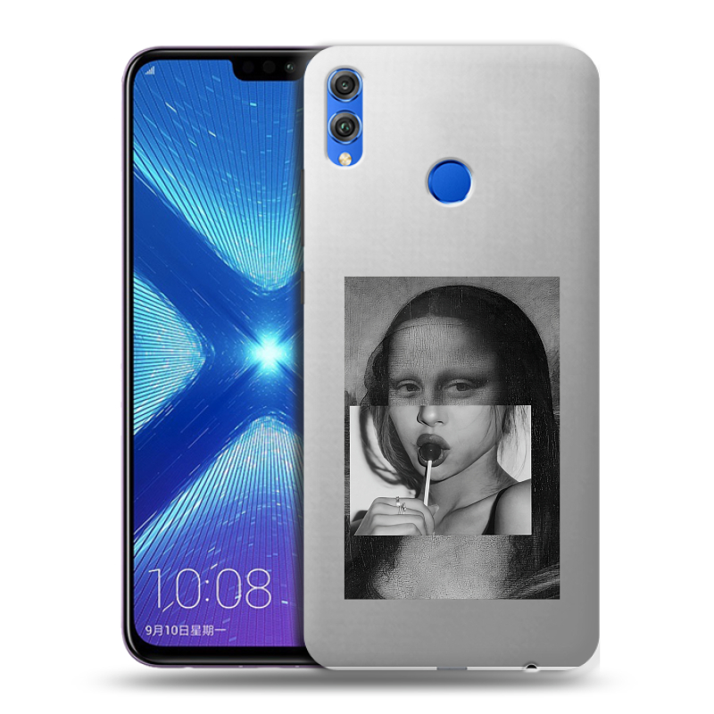 Силиконовый противоударный чехол на Huawei Honor 8X с принтом Мона Лиза Силиконовый противоударный чехол на Huawei Honor 8X с принтом Мона Лиза