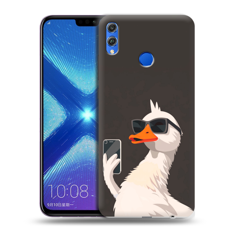 Силиконовый чехол на Huawei Honor 8X с принтом утка в очках Силиконовый чехол на Huawei Honor 8X с принтом утка в очках