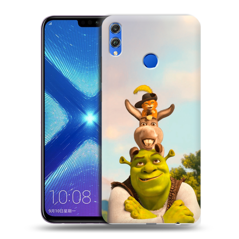 Силиконовый чехол на Huawei Honor 8X с принтом Шрек Shrek Силиконовый чехол на Huawei Honor 8X с принтом Шрек Shrek