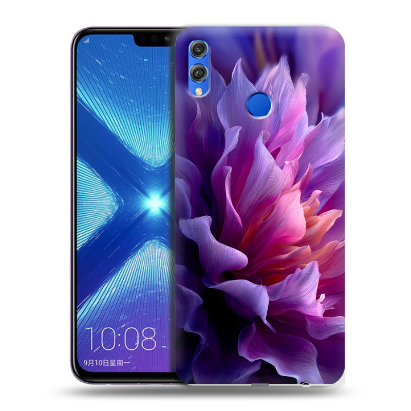 Силиконовый противоударный чехол на Huawei Honor 8X с принтом женский цветы Силиконовый противоударный чехол на Huawei Honor 8X с принтом женский цветы