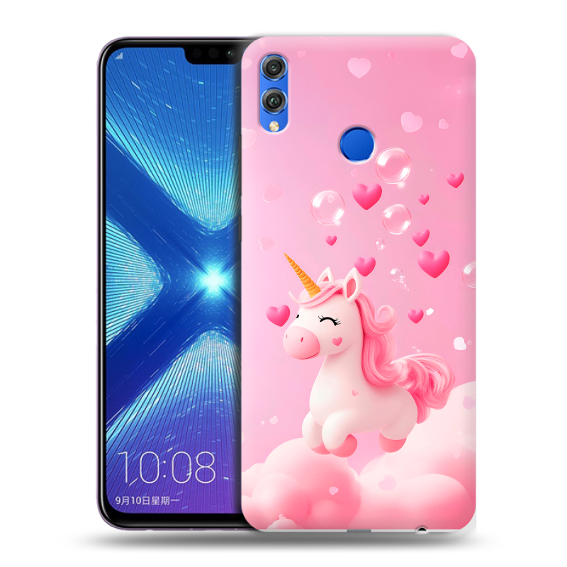 Силиконовый чехол на Huawei Honor 8X с принтом Единорог Силиконовый чехол на Huawei Honor 8X с принтом Единорог