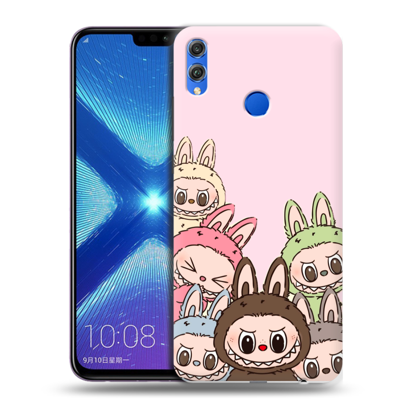Силиконовый противоударный чехол на Huawei Honor 8X с принтом Лабубу Силиконовый противоударный чехол на Huawei Honor 8X с принтом Лабубу