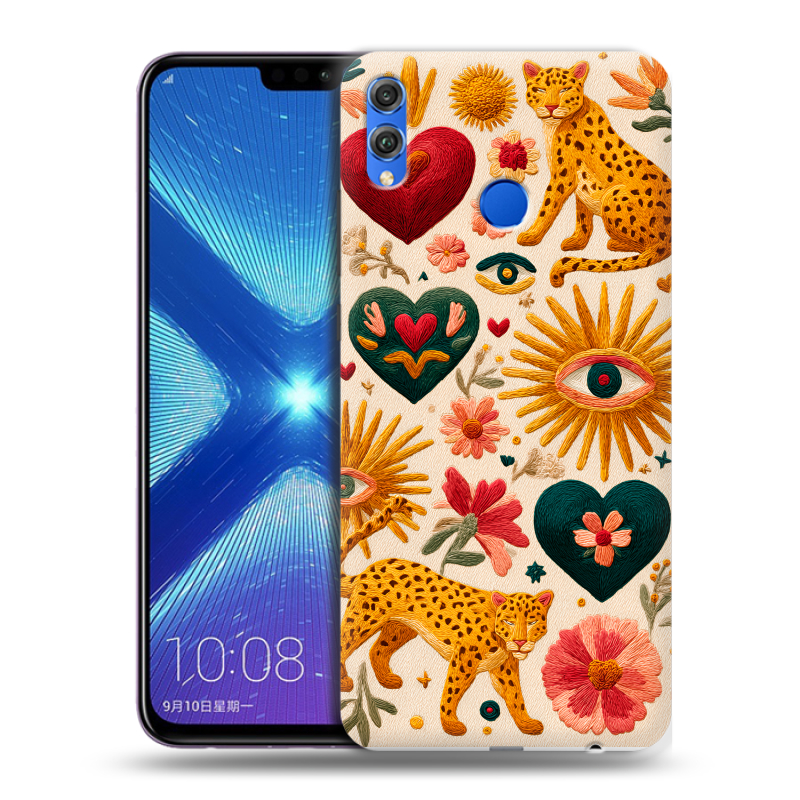 Силиконовый противоударный чехол на Huawei Honor 8X с принтом Модный принт Силиконовый противоударный чехол на Huawei Honor 8X с принтом Модный принт