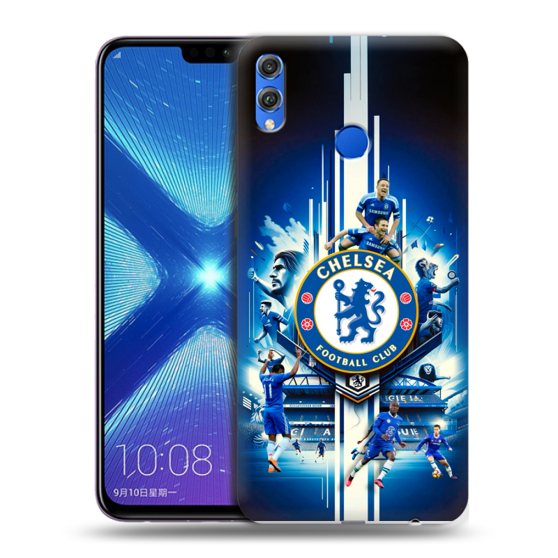 Силиконовый противоударный чехол на Huawei Honor 8X с принтом Chelsea Челси Силиконовый противоударный чехол на Huawei Honor 8X с принтом Chelsea Челси