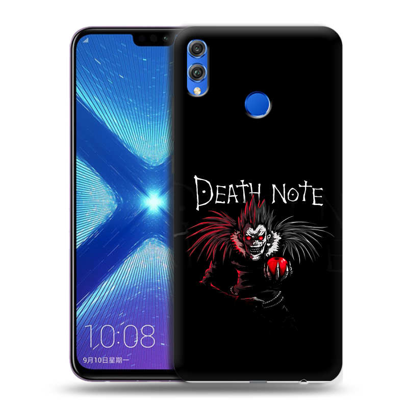 Силиконовый противоударный чехол на Huawei Honor 8X с принтом Death note Тетрадь смерти Силиконовый противоударный чехол на Huawei Honor 8X с принтом Death note Тетрадь смерти