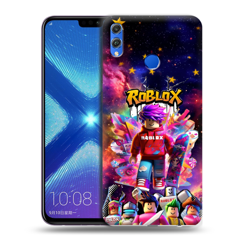 Силиконовый противоударный чехол на Huawei Honor 8X с принтом Roblox Роблокс Силиконовый противоударный чехол на Huawei Honor 8X с принтом Roblox Роблокс