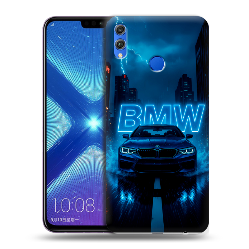 Силиконовый противоударный чехол на Huawei Honor 8X с принтом BMW БМВ Силиконовый противоударный чехол на Huawei Honor 8X с принтом BMW БМВ