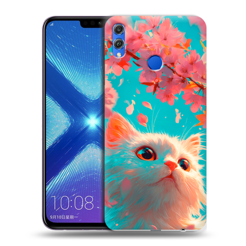 Силиконовый противоударный чехол на Huawei Honor 8X с принтом Красивый кот Силиконовый противоударный чехол на Huawei Honor 8X с принтом Красивый кот