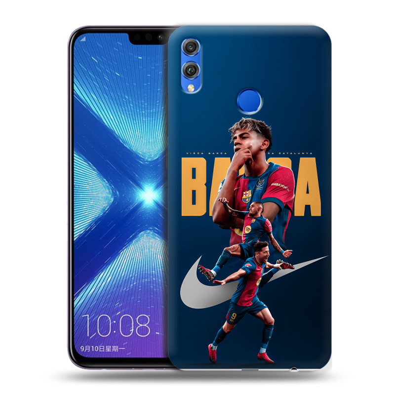 Силиконовый противоударный чехол на Huawei Honor 8X с принтом Барселона Barca Yamal Силиконовый противоударный чехол на Huawei Honor 8X с принтом Барселона Barca Yamal