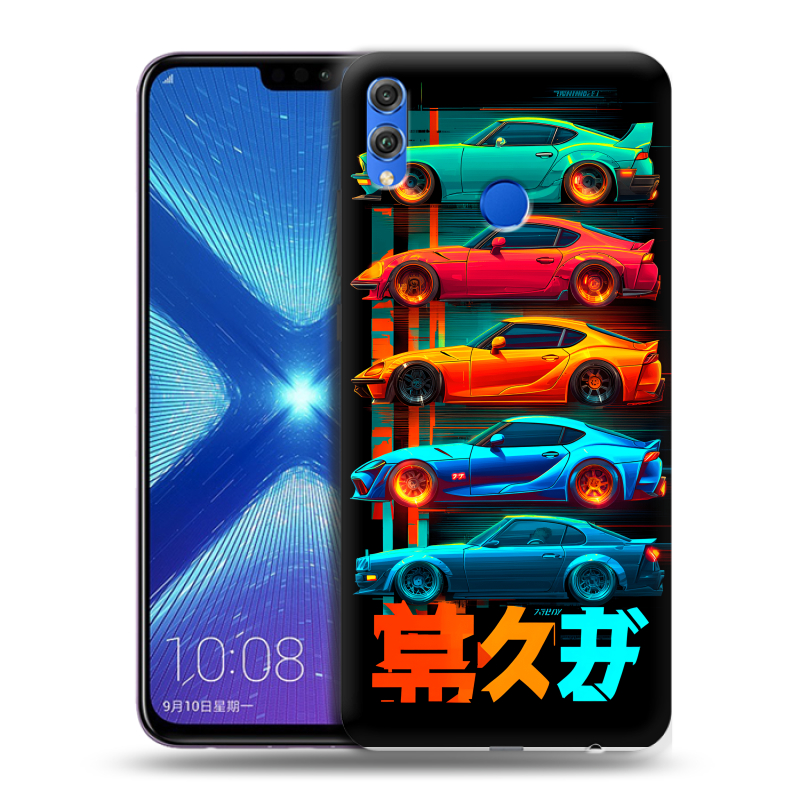 Силиконовый противоударный чехол на Huawei Honor 8X с принтом машины тачки Силиконовый противоударный чехол на Huawei Honor 8X с принтом машины тачки