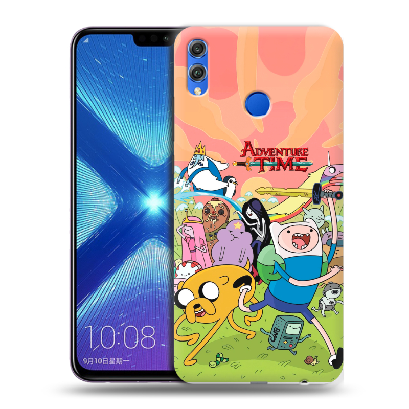 Силиконовый чехол на Huawei Honor 8X с принтом Adventure time Время приключений Силиконовый чехол на Huawei Honor 8X с принтом Adventure time Время приключений