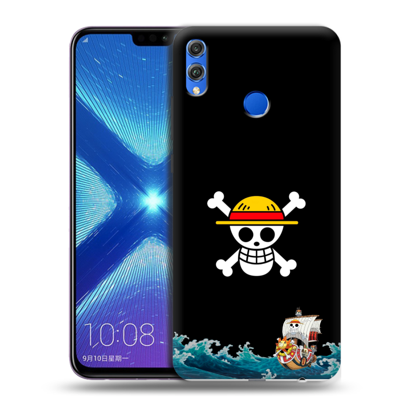 Силиконовый противоударный чехол на Huawei Honor 8X с принтом One Piece Ван Пис Силиконовый противоударный чехол на Huawei Honor 8X с принтом One Piece Ван Пис