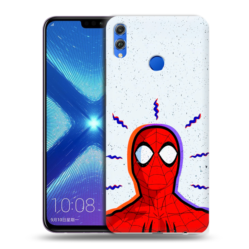 Силиконовый противоударный чехол на Huawei Honor 8X с принтом Spiderman Человек паук Силиконовый противоударный чехол на Huawei Honor 8X с принтом Spiderman Человек паук