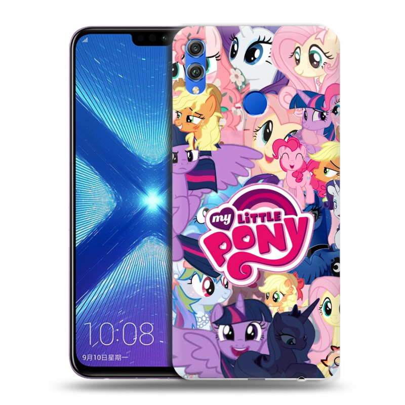 Силиконовый противоударный чехол на Huawei Honor 8X с принтом My little pony Дружба чудо Силиконовый противоударный чехол на Huawei Honor 8X с принтом My little pony Дружба чудо