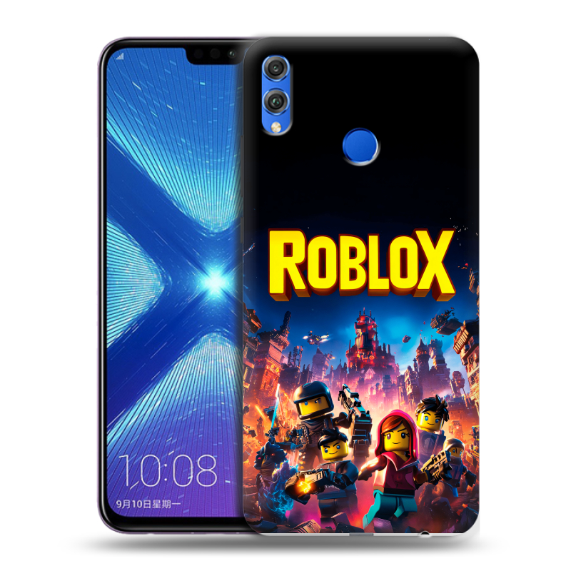 Силиконовый чехол на Huawei Honor 8X с принтом Roblox Роблокс Силиконовый чехол на Huawei Honor 8X с принтом Roblox Роблокс