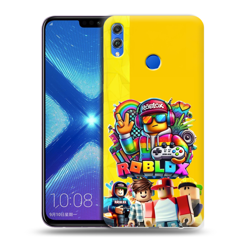 Силиконовый чехол на Huawei Honor 8X с принтом Roblox Роблокс Силиконовый чехол на Huawei Honor 8X с принтом Roblox Роблокс
