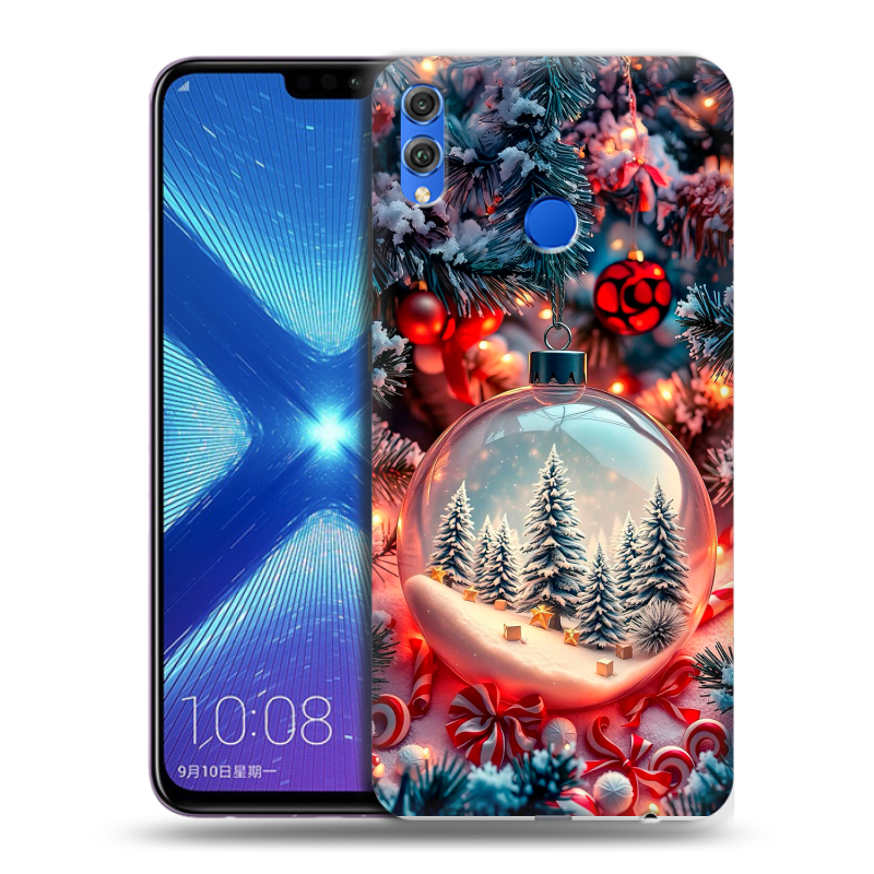 Силиконовый чехол на Huawei Honor 8X с принтом Новый год Силиконовый чехол на Huawei Honor 8X с принтом Новый год