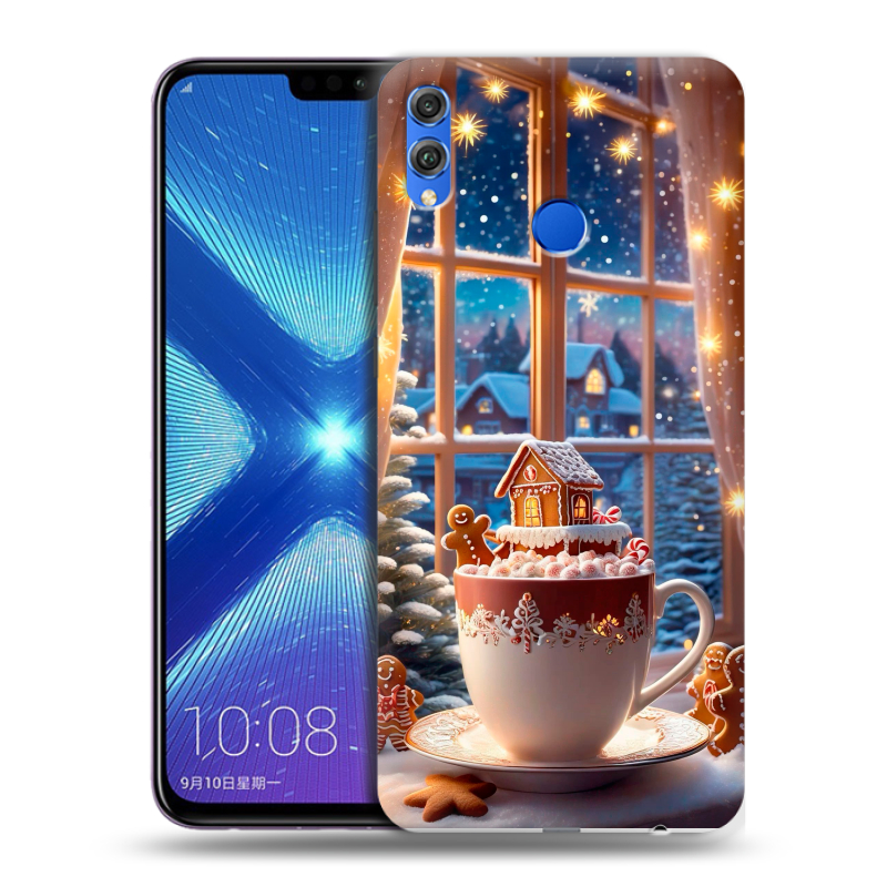 Силиконовый противоударный чехол на Huawei Honor 8X с принтом Новый год Силиконовый противоударный чехол на Huawei Honor 8X с принтом Новый год