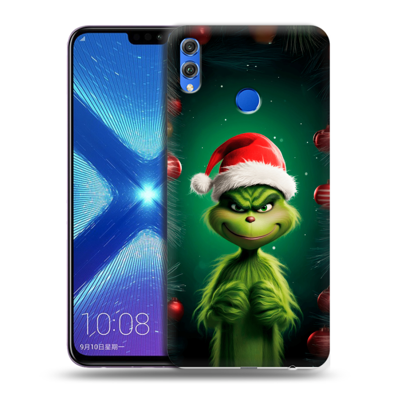 Силиконовый чехол на Huawei Honor 8X с принтом Гринч Новый год Рождество Силиконовый чехол на Huawei Honor 8X с принтом Гринч Новый год Рождество