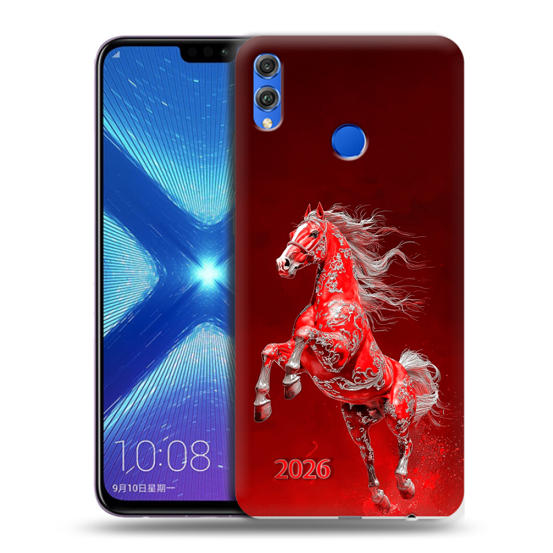 Силиконовый противоударный чехол на Huawei Honor 8X с принтом Новый год Силиконовый противоударный чехол на Huawei Honor 8X с принтом Новый год