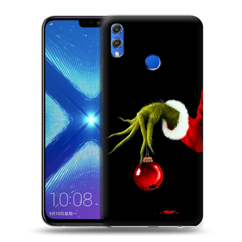 Силиконовый чехол на Huawei Honor 8X с принтом Новый год Гринч Силиконовый чехол на Huawei Honor 8X с принтом Новый год Гринч