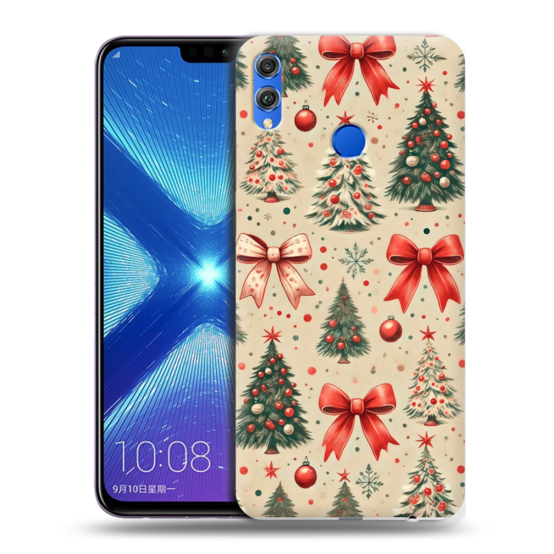 Силиконовый противоударный чехол на Huawei Honor 8X с принтом Новый год Силиконовый противоударный чехол на Huawei Honor 8X с принтом Новый год