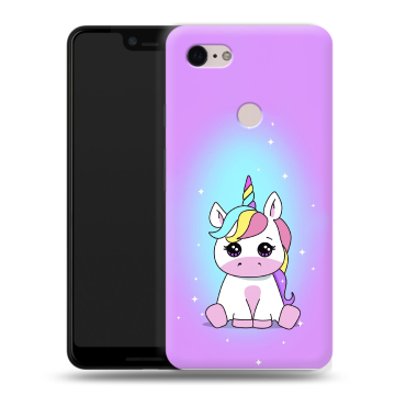 Силиконовый чехол на Google Pixel 3 XL с принтом Единорог