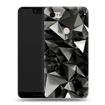 Силиконовый чехол на Google Pixel 3 XL с принтом Черные кристаллы