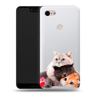 Силиконовый чехол на Google Pixel 3 XL с принтом Кошки