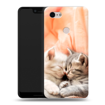 Силиконовый чехол на Google Pixel 3 XL с принтом Котята Силиконовый чехол на Google Pixel 3 XL с принтом Котята