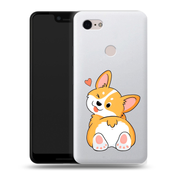 Силиконовый чехол на Google Pixel 3 XL с принтом Корги Силиконовый чехол на Google Pixel 3 XL с принтом Корги