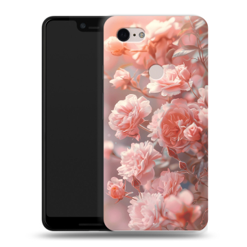 Силиконовый чехол на Google Pixel 3 XL с принтом Розовые розы Силиконовый чехол на Google Pixel 3 XL с принтом Розовые розы
