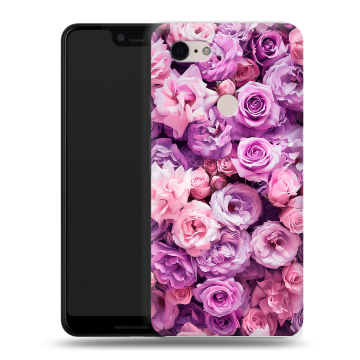 Силиконовый чехол на Google Pixel 3 XL с принтом лавандовые розы