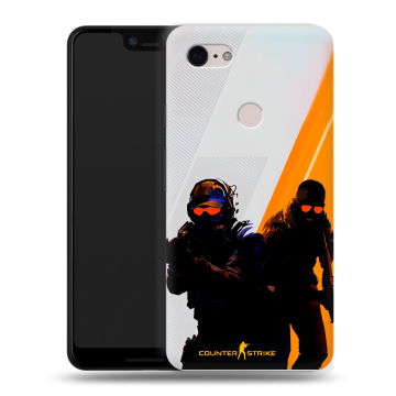 Силиконовый чехол на Google Pixel 3 XL с принтом Контер страйк Counter strike Силиконовый чехол на Google Pixel 3 XL с принтом Контер страйк Counter strike