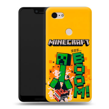 Силиконовый чехол на Google Pixel 3 XL с принтом Майнкрафт Minecraft Силиконовый чехол на Google Pixel 3 XL с принтом Майнкрафт Minecraft