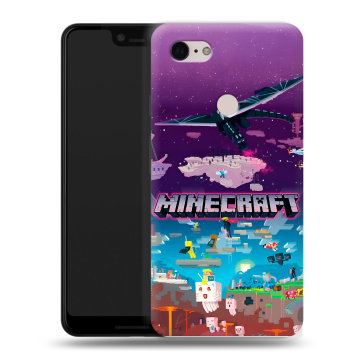 Силиконовый чехол на Google Pixel 3 XL с принтом Майнкрафт Minecraft Силиконовый чехол на Google Pixel 3 XL с принтом Майнкрафт Minecraft