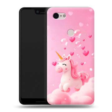 Силиконовый чехол на Google Pixel 3 XL с принтом Единорог