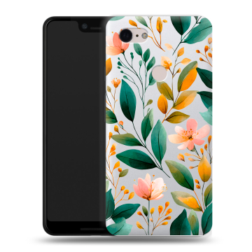 Силиконовый чехол на Google Pixel 3 XL с принтом Цветы паттерн