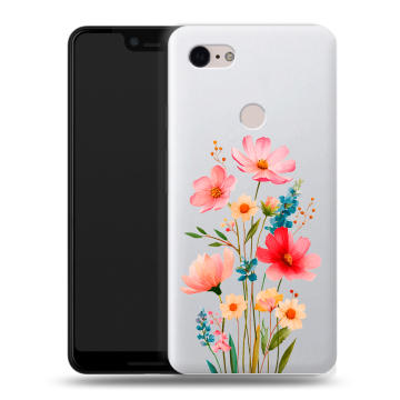 Силиконовый чехол на Google Pixel 3 XL с принтом Цветы