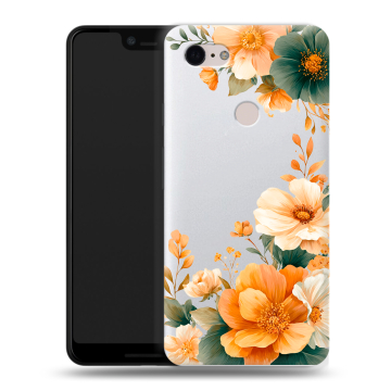 Силиконовый чехол на Google Pixel 3 XL с принтом Цветы принт