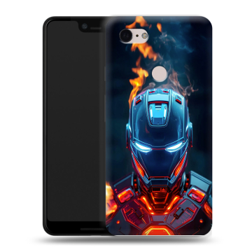 Силиконовый чехол на Google Pixel 3 XL с принтом IronMan Железный человек Силиконовый чехол на Google Pixel 3 XL с принтом IronMan Железный человек