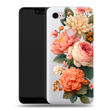 Силиконовый чехол на Google Pixel 3 XL с принтом цветы
