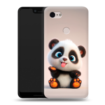 Силиконовый чехол на Google Pixel 3 XL с принтом милая панда Силиконовый чехол на Google Pixel 3 XL с принтом милая панда