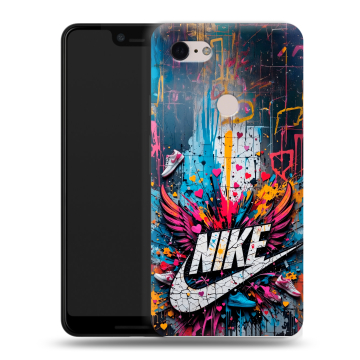 Силиконовый чехол на Google Pixel 3 XL с принтом Nike Найк Силиконовый чехол на Google Pixel 3 XL с принтом Nike Найк