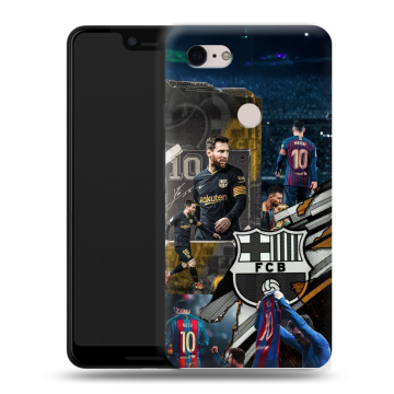 Силиконовый чехол на Google Pixel 3 XL с принтом Messi Barcelona